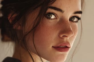 create realistic digital portrait and illustration