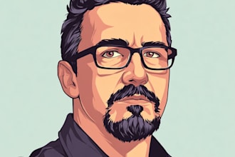 draw vector cartoon portrait and cute cartoon portrait