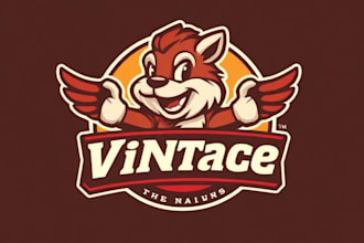 create vintage retro mascot logo for vintage brands or clothing