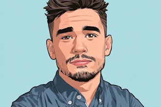 draw cartoon vector portrait with your face