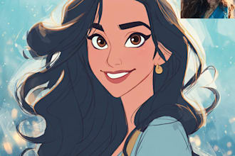 draw a gorgeous disney style cartoon portrait
