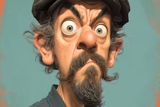 draw a funny caricature with my style