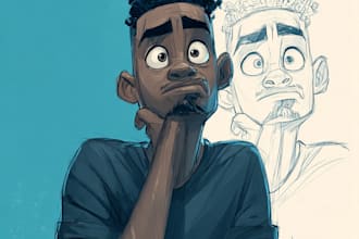 draw an awesome cartoon style portrait