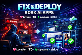build, fix, and deploy rork ai app with supabase backend and lovable v0