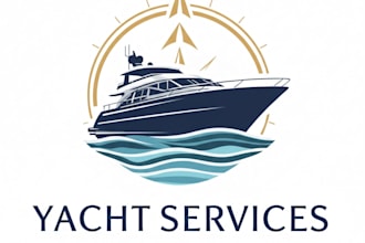 design business logo boat fishing or outdoor brand