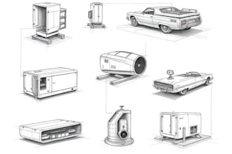 draw industrial design product illustrations and sketches