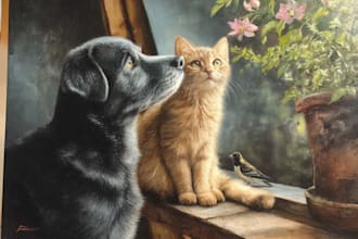 paint a pet portrait on canvas
