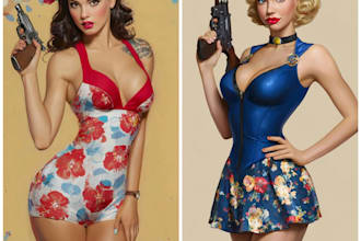 draw a pin up girl and pin up girl character art