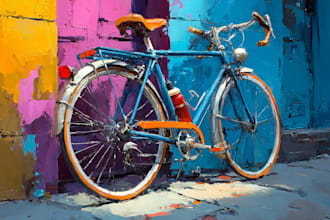 paint your cycle oil painting style