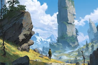 draw environment or background concept art