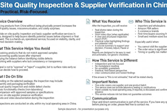 on site inspection and supplier verification in china