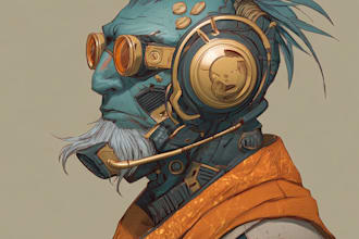 sci fi character illustration or sci fi character