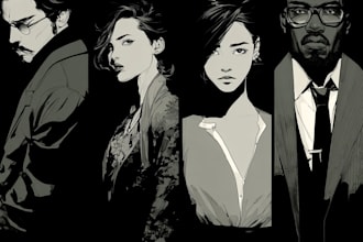 dark stylish comic graphic novel series illustration