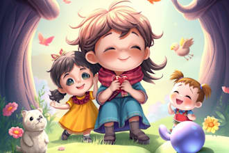 create enchanting 2d 3d ai children book illustrations