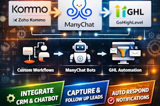 setup zoho crm, kommo crm, ghl automation, and manychat chatbot