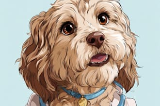 paint dog, cats, whatever pet portrait with watercolor