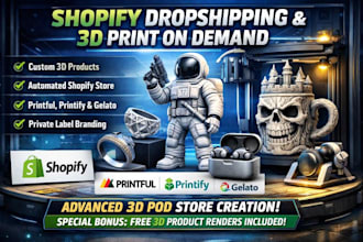 set up shopify dropshipping store via printful printify gelato pod tshirt design