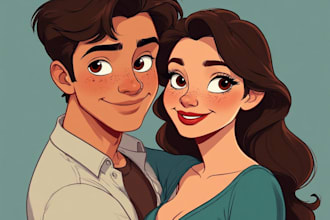 draw couple portrait illustration