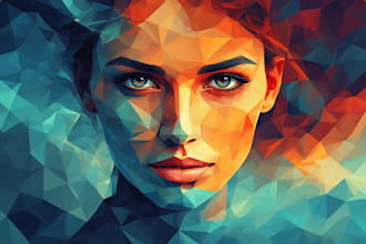 design awesome geometric low poly illustration