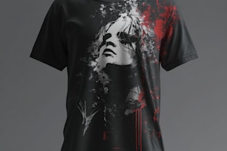 create an amazing retro horror cartoon illustration for your tshirt