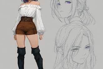 anime character, fanart, and original character