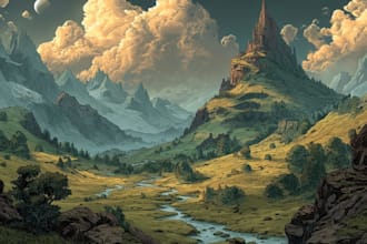 paint breathtaking fantasy landscapes and worlds