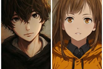 draw a anime character or anime couple character