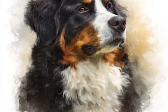 amazing royal pet portrait in custom caricature