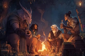 design an your dnd group party illustration