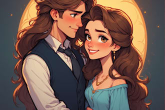 draw couple portrait illustration
