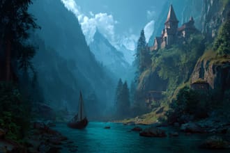digitally paint fantasy landscape