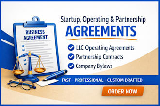 draft startup operating, partnership agreements company bylaws fast