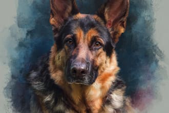 amazing royal pet portrait in custom caricature