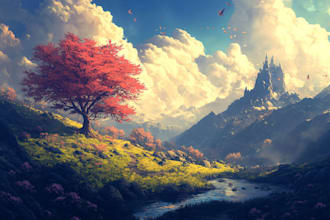 digitally paint fantasy landscape
