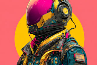 sci fi character illustration or sci fi character