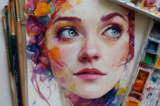 paint stunning watercolor portrait