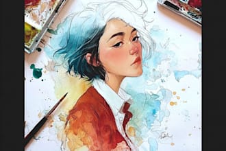 paint memorial watercolor portrait for your loved ones gift