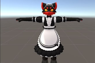 custom furry avatar furry anime 3d furry model vrc avatar furry illustration art