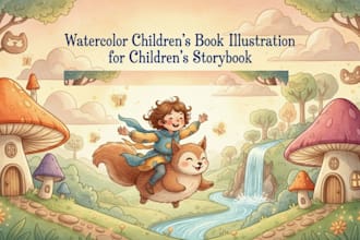 aquarell kinderbuchillustration für kinderbuch geschichtenbuch buchillustration