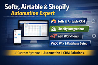 build softr airtable shopify airtable n8n expert crm database wix automation
