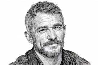 draw a hedcut wsj portrait style from photo