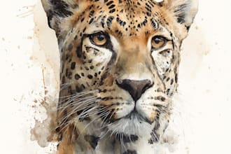 draw realistic animal illustration in watercolor