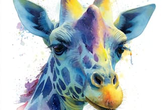 paint animals watercolor or digital illustration