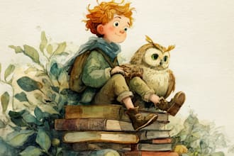 watercolor children book illustrations and children book illustration