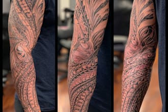 create your custom tribal polynesian tattoo sleeve