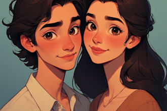 draw couple portrait illustration