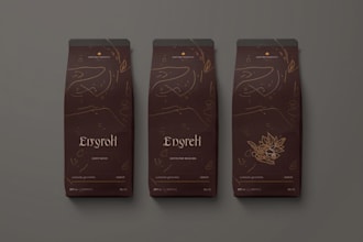 create a coffee bag, packaging and label sticker design