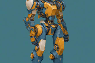 illustrate high quality futuristic mecha designs