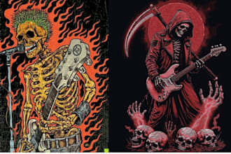 make vintage horror comic cover style