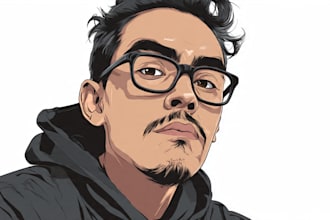 draw cartoon vector portrait with your face